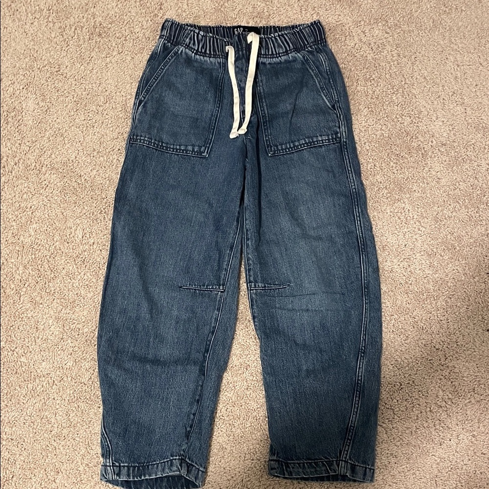 GAP Denim Joggers with Cream Drawstring